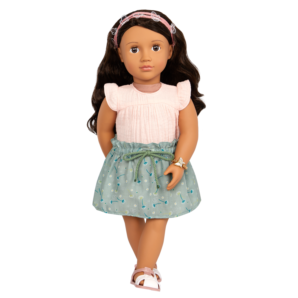 All Aflutter - Outfit for 46cm Dolls - Doll Shirt, Top, Jewellery & Shoes - Doll Clothes - Our Generation