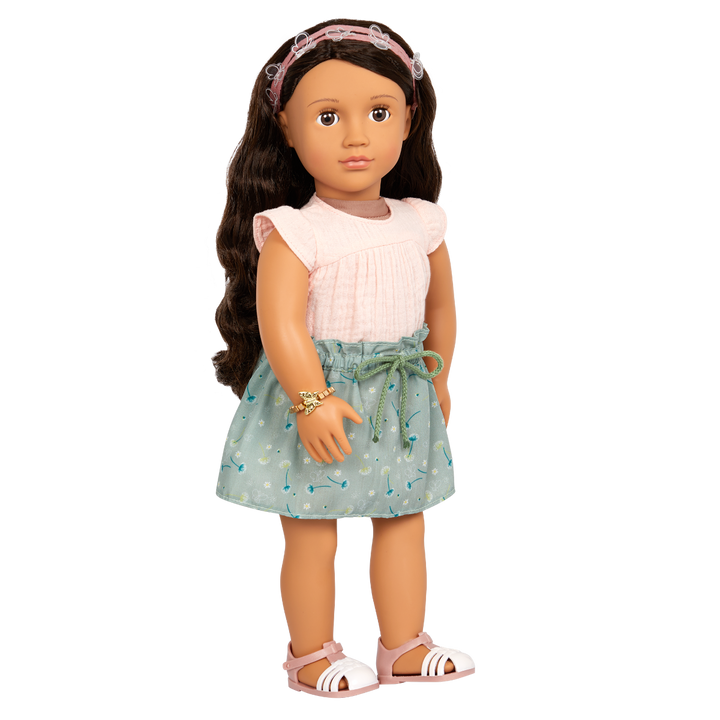 All Aflutter - Outfit for 46cm Dolls - Doll Shirt, Top, Jewellery & Shoes - Doll Clothes - Our Generation