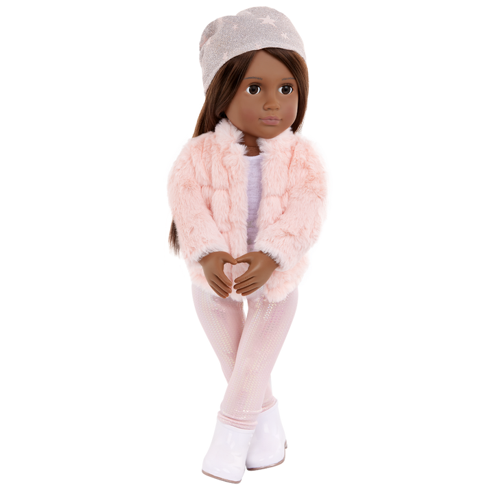 Fancy & Furry - Clothes for Dolls - Winter Outfit for 46cm Dolls - Pink Jacket & Trousers - Our Generation UK