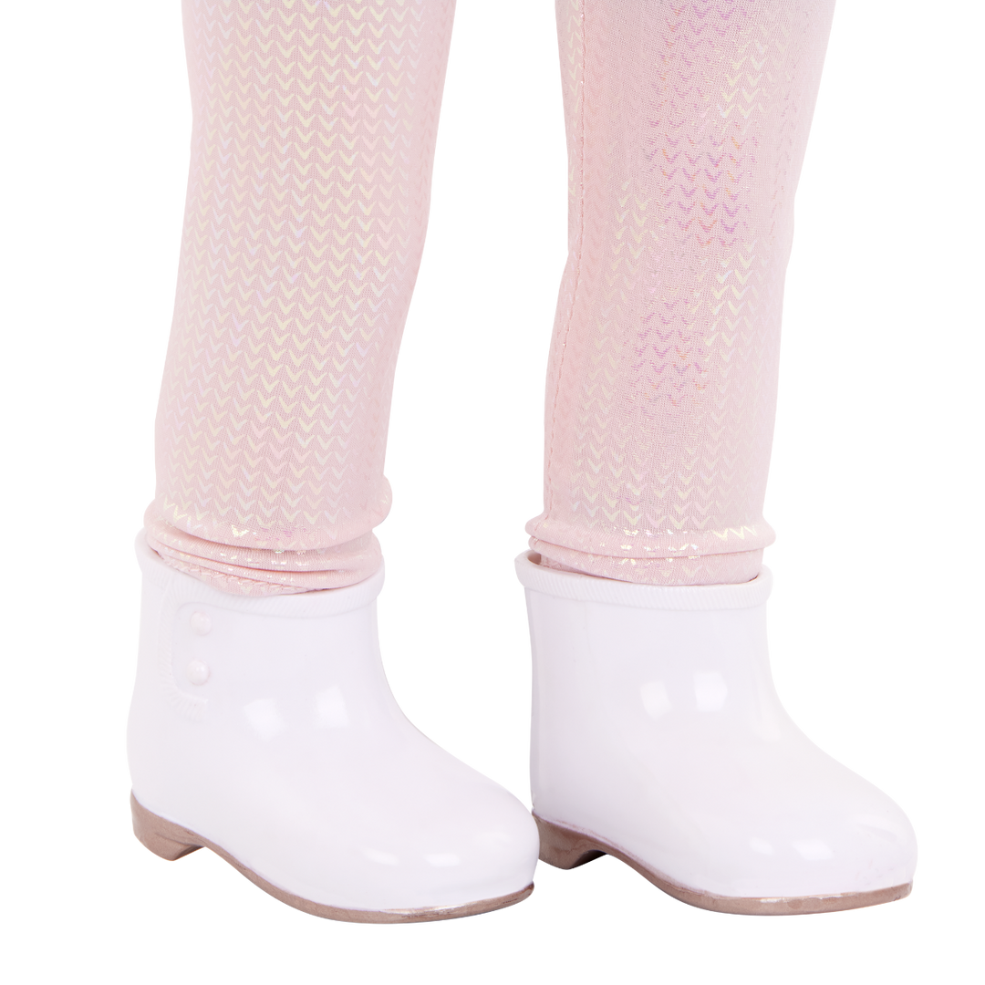 Fancy & Furry - Clothes for Dolls - Winter Outfit for 46cm Dolls - Pink Jacket & Trousers - Our Generation UK