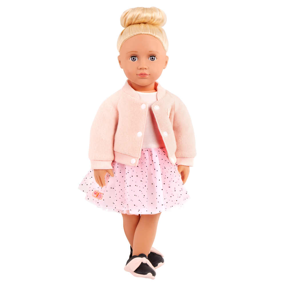 Ballet Academy - Clothes for 46cm Dolls - Pink Dress & Varsity Jacket - Outfits - Our Generation