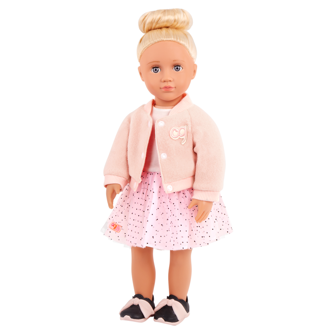 Ballet Academy - Clothes for 46cm Dolls - Pink Dress & Varsity Jacket - Outfits - Our Generation