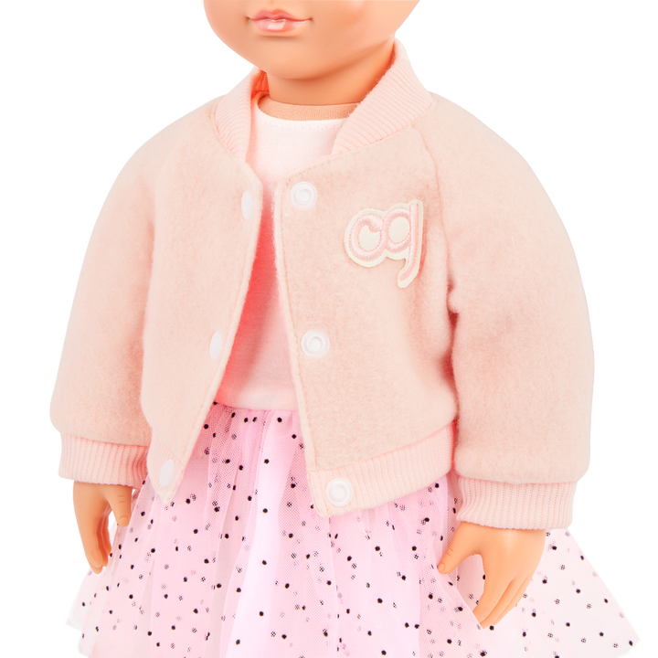 Ballet Academy - Clothes for 46cm Dolls - Pink Dress & Varsity Jacket - Outfits - Our Generation