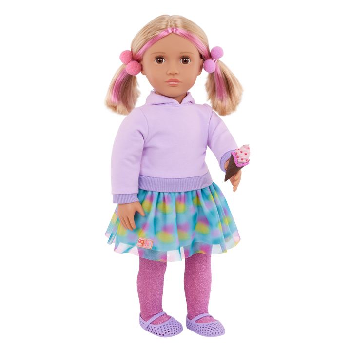 Andy - 46cm Ice Cream Themed Doll - Doll with Blonde Hair with Pink Highlight - Ice Cream Accessories - Toys & Gifts for Kids - Ages 3 Years + - Our Generation UK