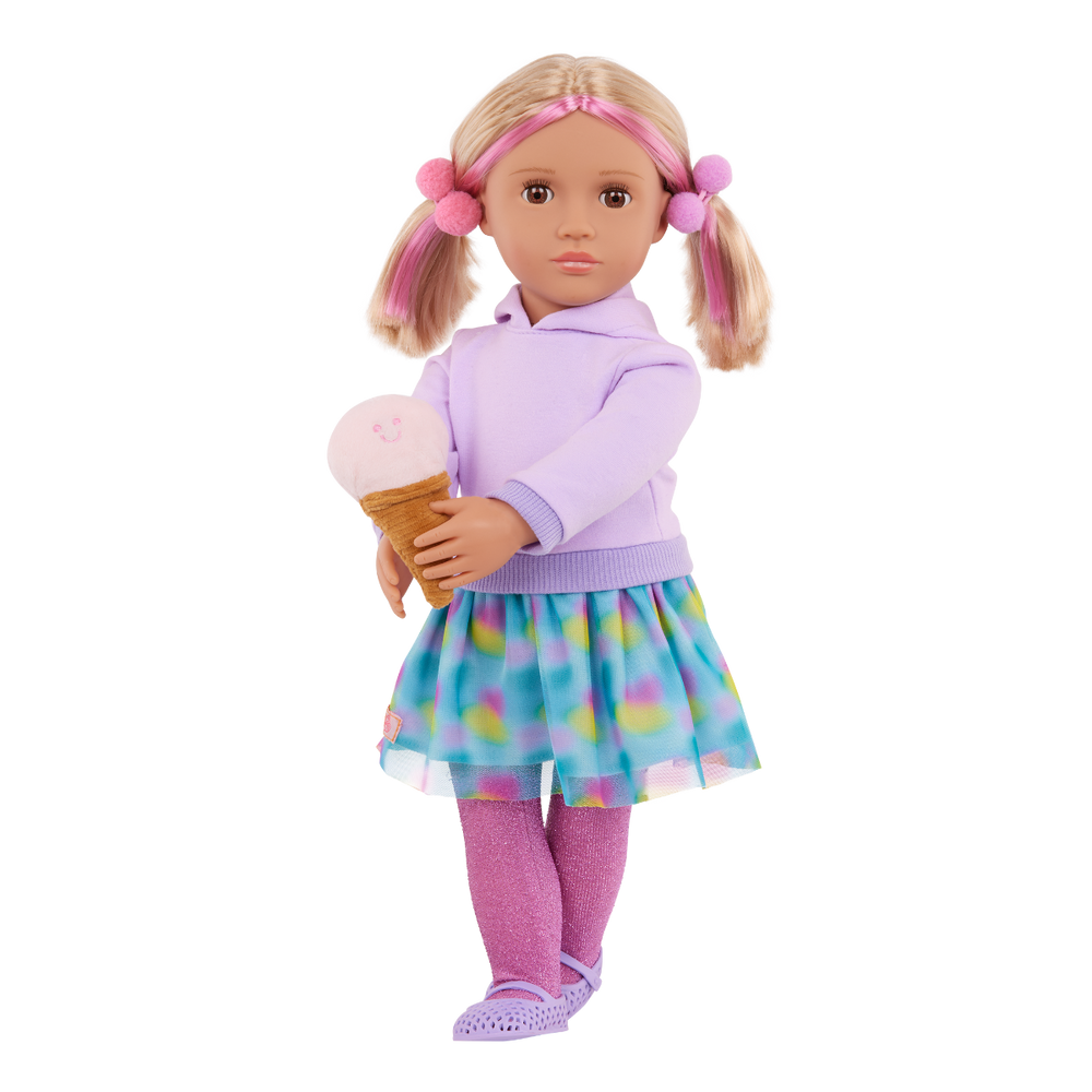 Andy - 46cm Ice Cream Themed Doll - Doll with Blonde Hair with Pink Highlight - Ice Cream Accessories - Toys & Gifts for Kids - Ages 3 Years + - Our Generation UK
