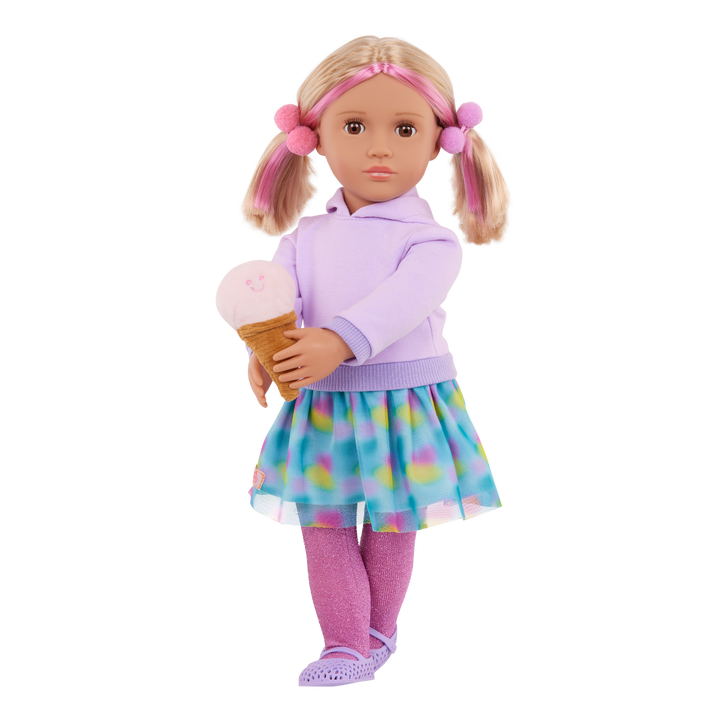 Andy - 46cm Ice Cream Themed Doll - Doll with Blonde Hair with Pink Highlight - Ice Cream Accessories - Toys & Gifts for Kids - Ages 3 Years + - Our Generation UK