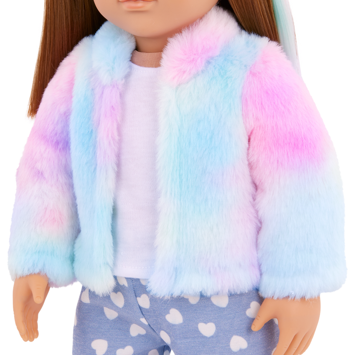 Skylar & Bow - 46cm Doll & Pet Puppy - OG Doll with Brown Hair & Violet Eyes - Pet Puppy with Colourful Fur - Toys & Gifts for Kids - Our Generation UK