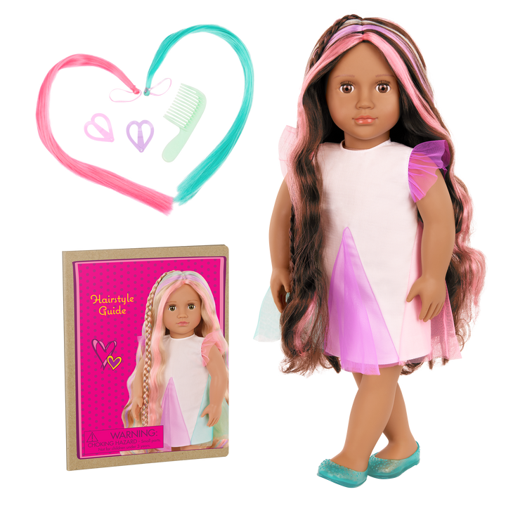 Tania - 46cm Hair Grow Doll & Styling Accessories - Doll with Hair Highlights - Toys & Gifts for Kids - Ages 3 Years + - Our Generation UK