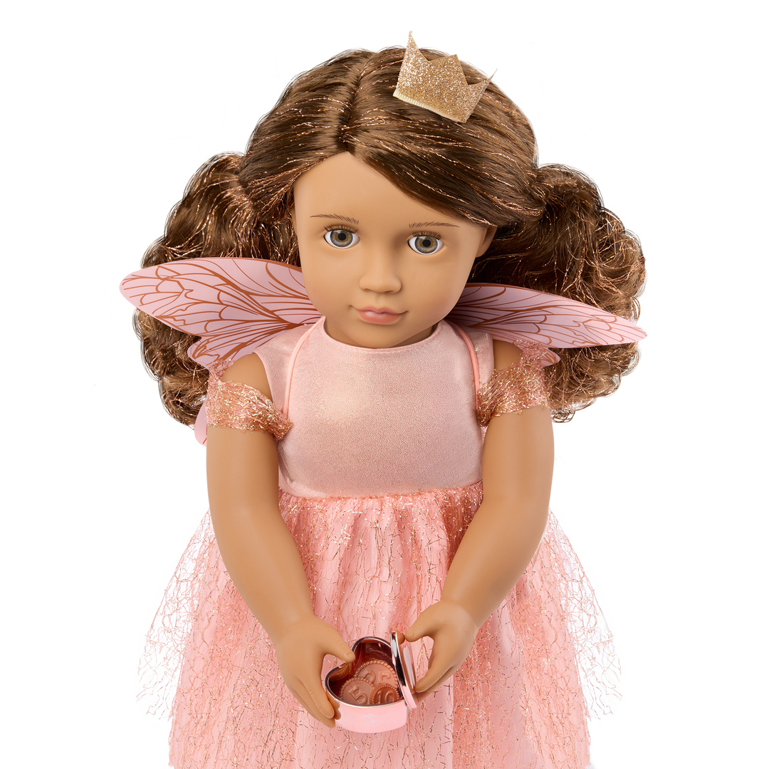 Breena - 46cm Tooth Fairy Doll - OG Doll with Brown, Glittery Hair - Doll with Brown Eyes - Tooth Accessories - Toys & Gifts for Kids - Our Generation UK