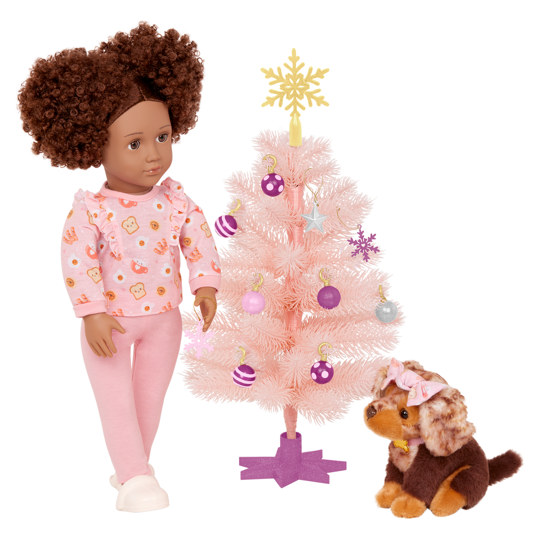 Snowflakes & Sparkles Christmas Tree  - Pink Christmas Tree & Decorations for Dolls - Doll Accessories - Our Generation UK
