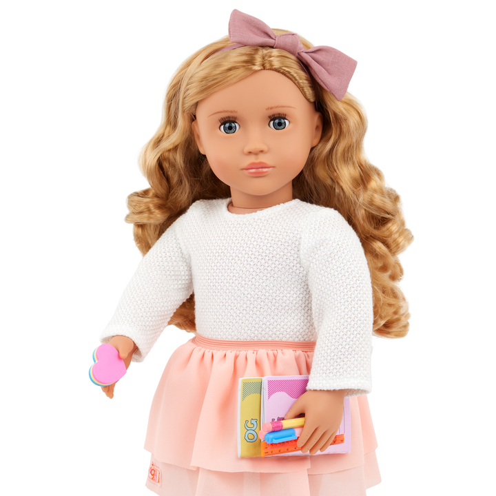 Love to Learn - School Supplies Set for Dolls - Pink Box with Stationary - Accessories for Dolls - Our Generation