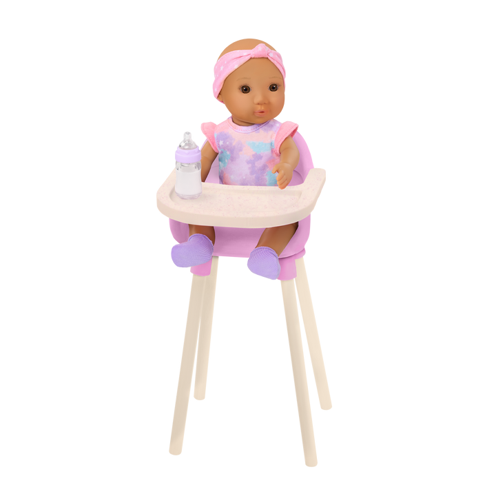 Baby Emilia - Our Generation Baby Doll with Accessories - Accessories for OG Dolls - Doll with Highchair & Feeding Accessories - Our Generation UK