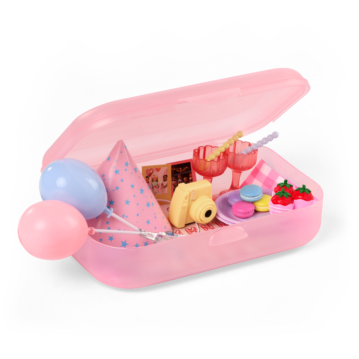 Love to Party - Birthday Accessories for 46cm Dolls - Pink Box with Party Accessories - Accessory for OG Doll - Our Generation