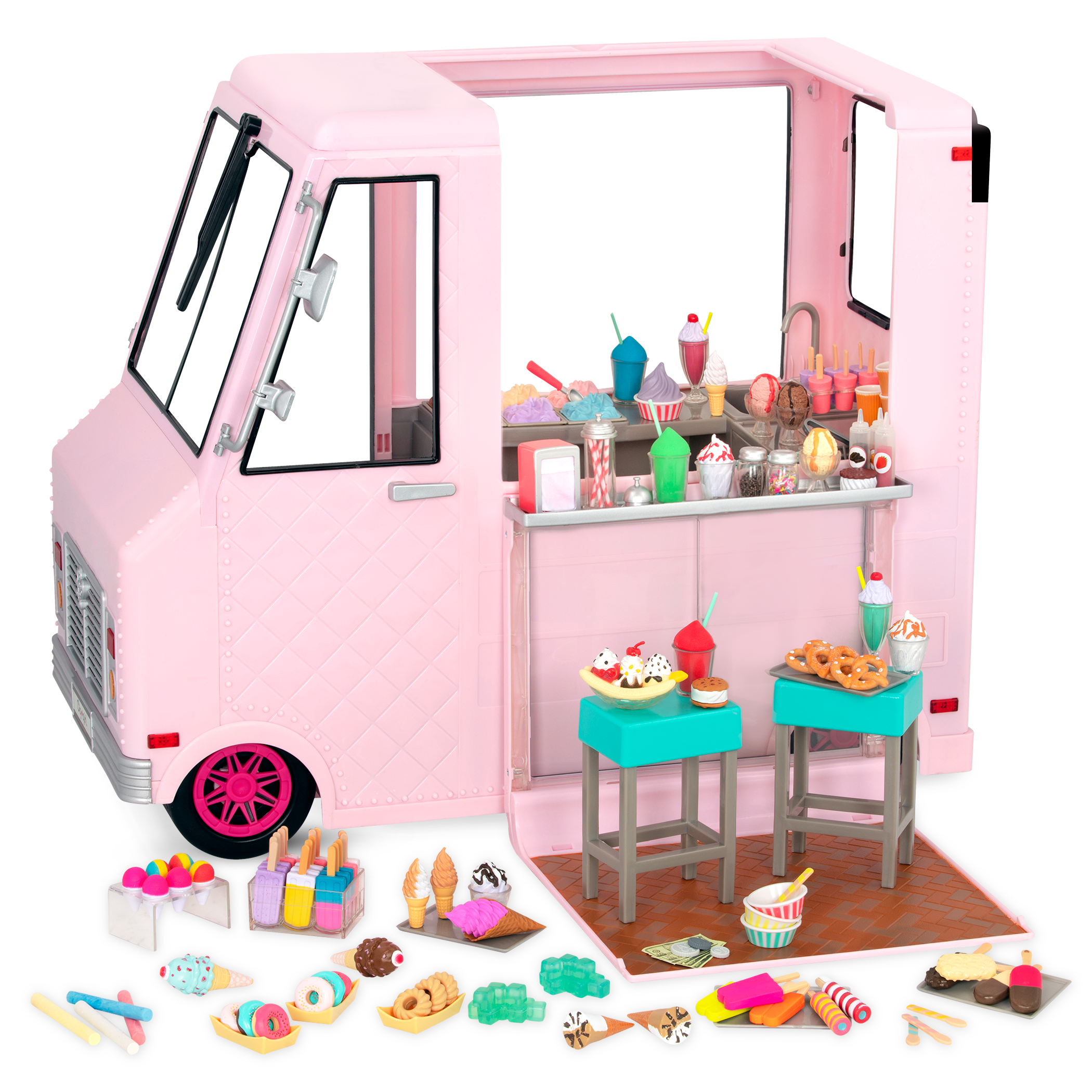 46 cm Doll Sweet Stop Ice Cream Truck – Pink Our Generation