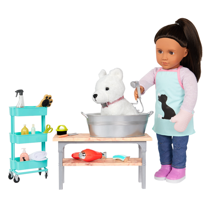 Pet Grooming Set - Grooming Table, Bath & Accessories for OG Pets - 46cm Doll Accessories - Our Generation UK