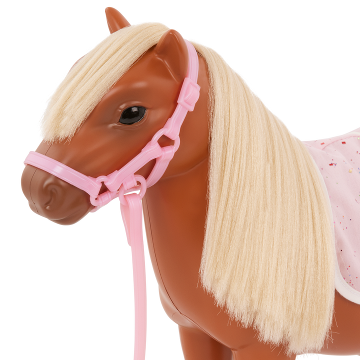 Shetland Pony - Pony for 46cm Dolls - Horse with Blonde Hair - Accessories for Dolls - Equestrian - Our Generation