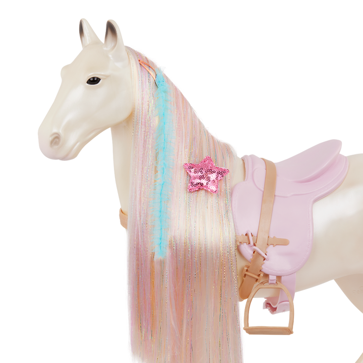 Enchanting Horse - 50cm Horse with Long Hair - Hair-Styling Accessories for Horse - Horse for 46cm Dolls - Equestrian - Our Generation