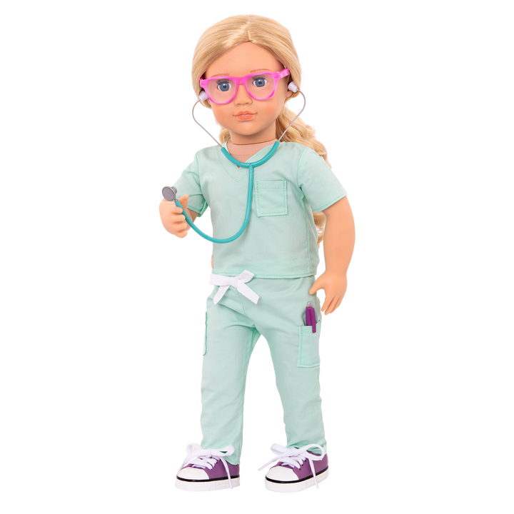 Surgeon scrubs and accessories for 18-inch doll