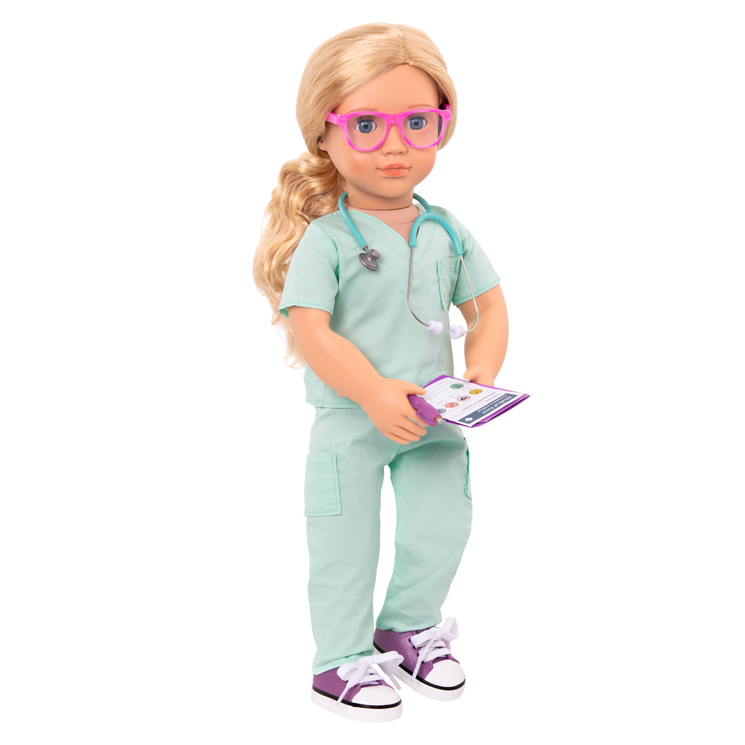Surgeon scrubs and accessories for 18-inch doll
