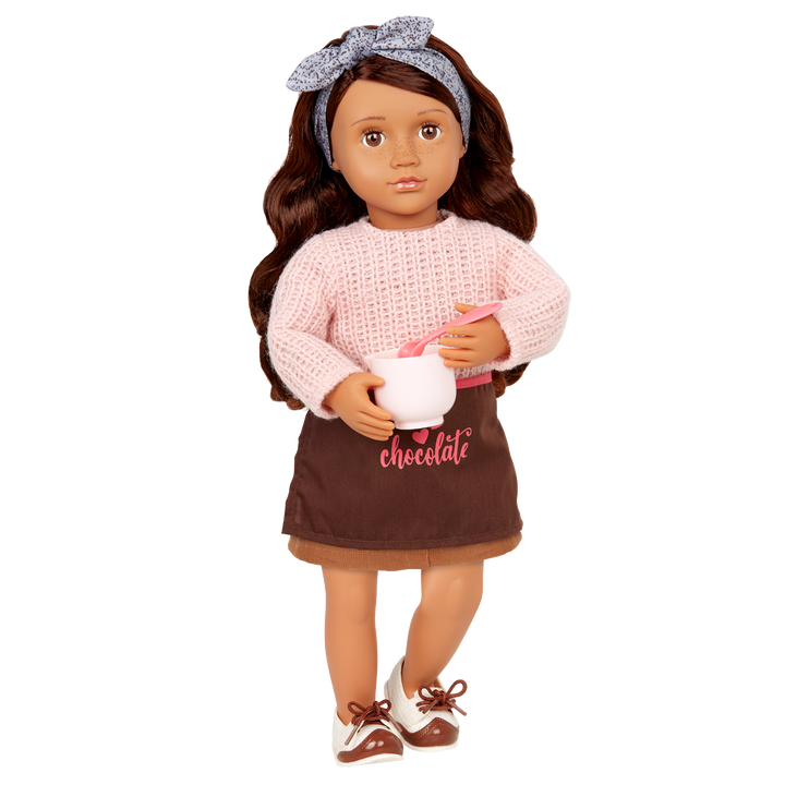 Coco - 46cm Chocolate Making Doll - Doll Baker with Chocolate Making Accessories - Doll & Storybook - Posable Doll - OG Doll with Brown Hair & Eyes - Toys & Gifts for Kids - Our Generation UK