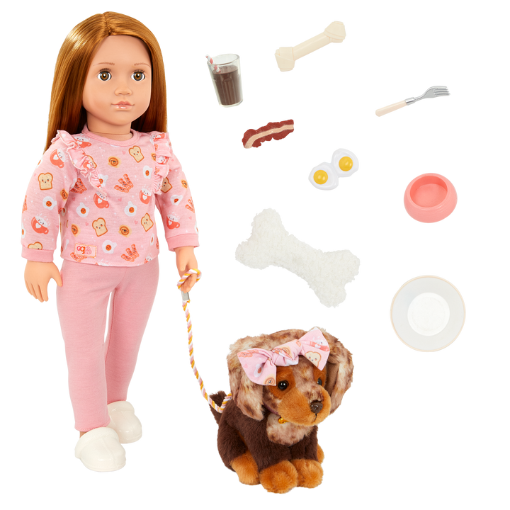 Claudia & Cinnamon - 46cm OG Doll & Pet Puppy - OG Doll with Red Hair & Hazel Eyes - 15cm Puppy with Brown Fur - Toys & Gifts for Kids - Our Generation