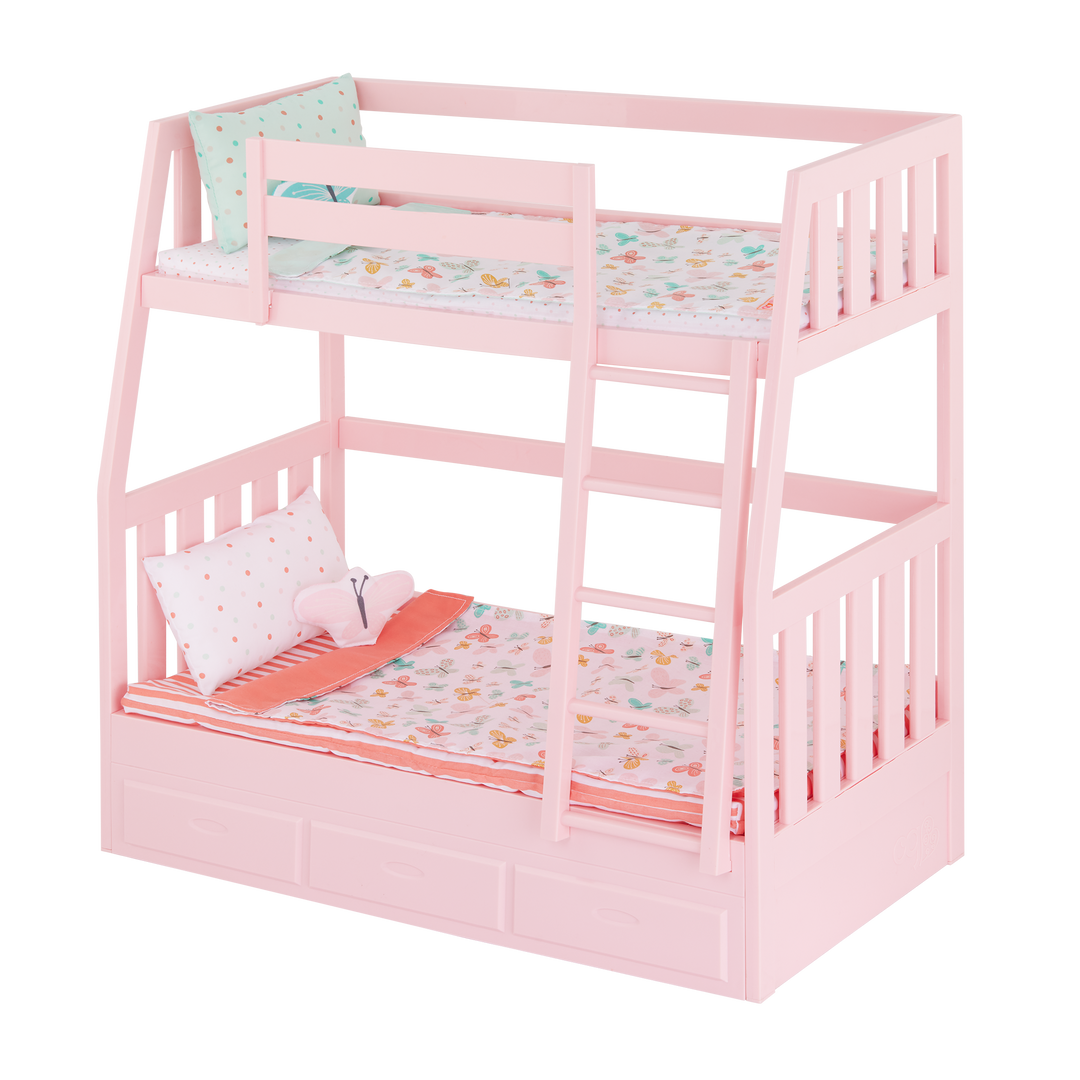 Dreams for Two Bunk Beds - 46cm Doll Bunk Beds - Pink Bed - Doll Accessories - Our Generation