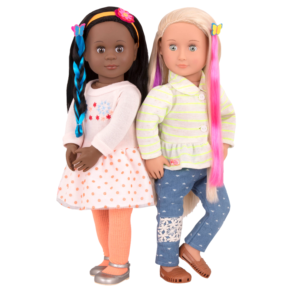 Attached at the Clip - Hair-Styling Accessories for Dolls - Colourful Hair Extensions, & Clips - Our Generation