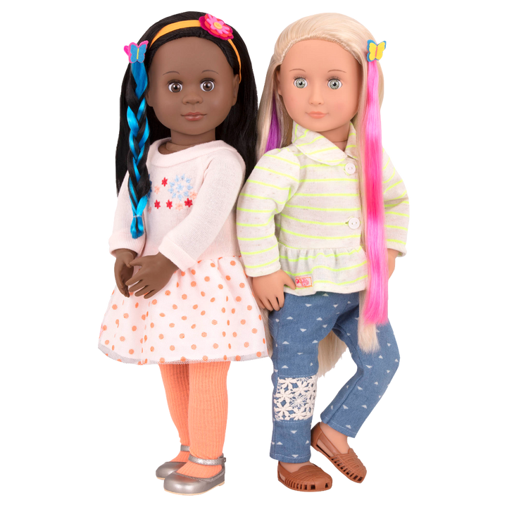 Attached at the Clip - Hair-Styling Accessories for Dolls - Colourful Hair Extensions, & Clips - Our Generation