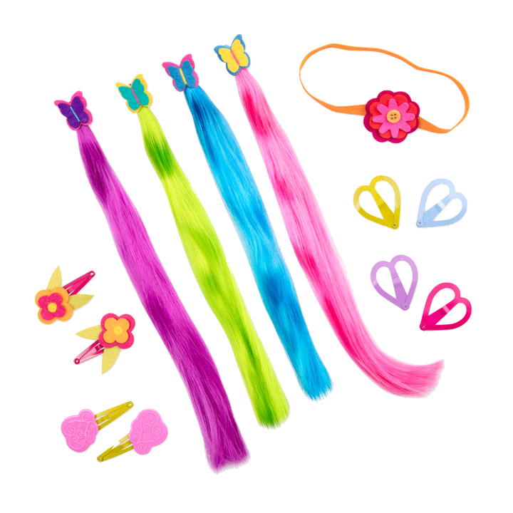 Attached at the Clip - Hair-Styling Accessories for Dolls - Colourful Hair Extensions, & Clips - Our Generation
