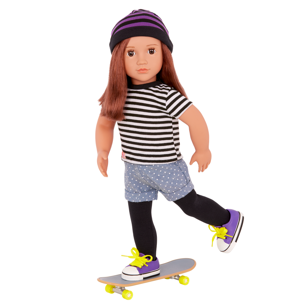 That's How I Roll - 46cm Doll Clothing - Top, Bottom & Skateboard - Our Generation