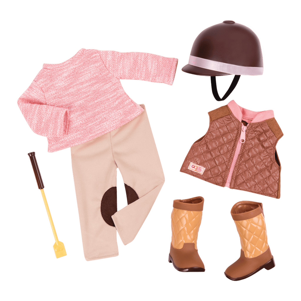 Riding in Style - Equestrian Outfit for 46cm Dolls - Top & Bottom- Our Generation UK
