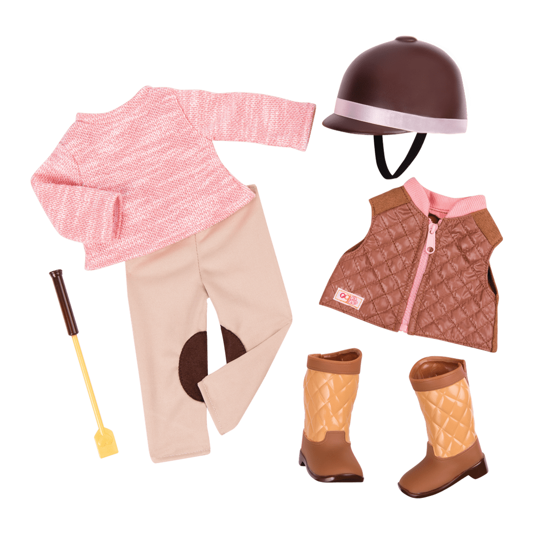 Riding in Style - Equestrian Outfit for 46cm Dolls - Top & Bottom- Our Generation UK