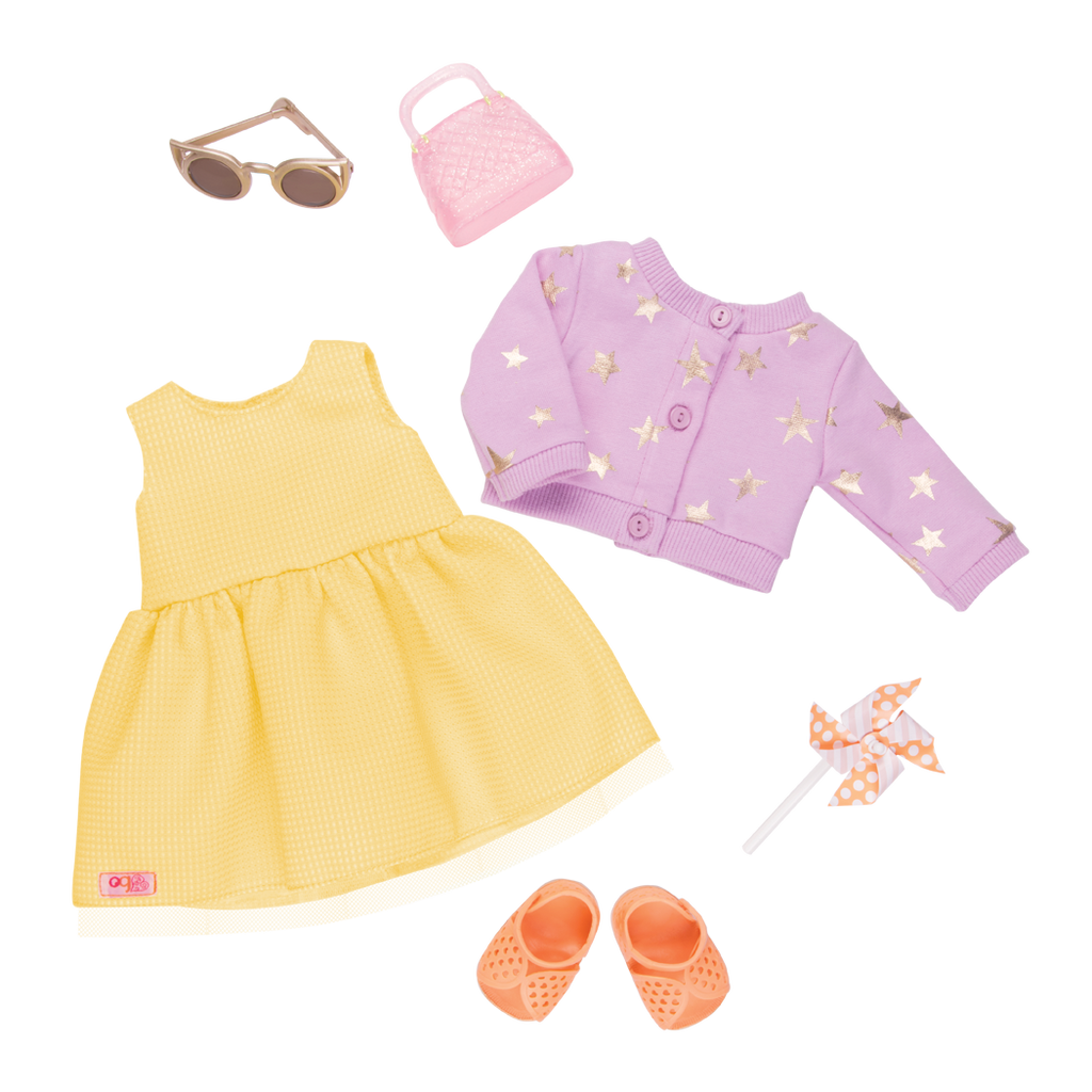 Sunshine and Stars - Summer Outfit for 46cm Dolls - Dress for Dolls - Our Generation UK
