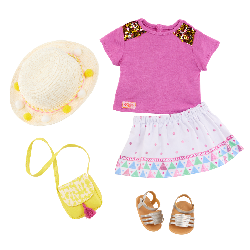 Vacation Style - Travel Outfit for 46cm Dolls - Top & Skirt - Our Generation