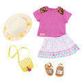 Vacation Style - Travel Outfit for 46cm Dolls - Top & Skirt - Our Generation