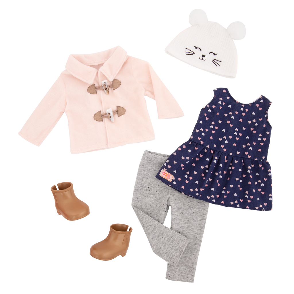 Cheerfully Chilly - 46cm Winter Outfit for Dolls - Top, Bottoms & Coat - Our Generation