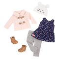 Cheerfully Chilly - 46cm Winter Outfit for Dolls - Top, Bottoms & Coat - Our Generation