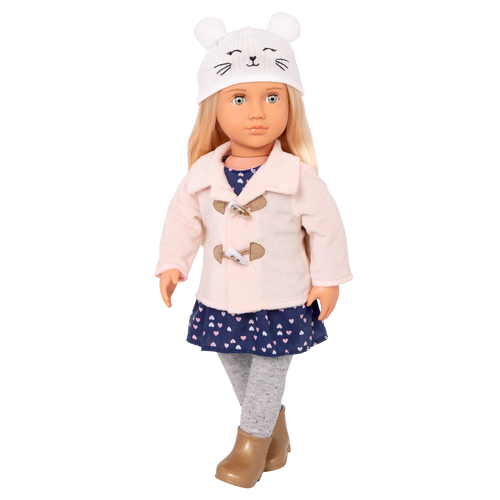 Cheerfully Chilly - 46cm Winter Outfit for Dolls - Top, Bottoms & Coat - Our Generation