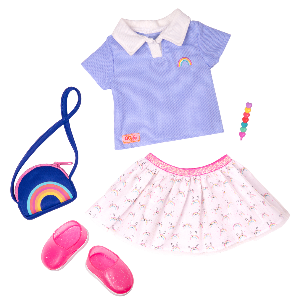 Rainbow Academy - 46cm School Outfit for Dolls - Top & Skirt - Doll Clothing - Our Generation