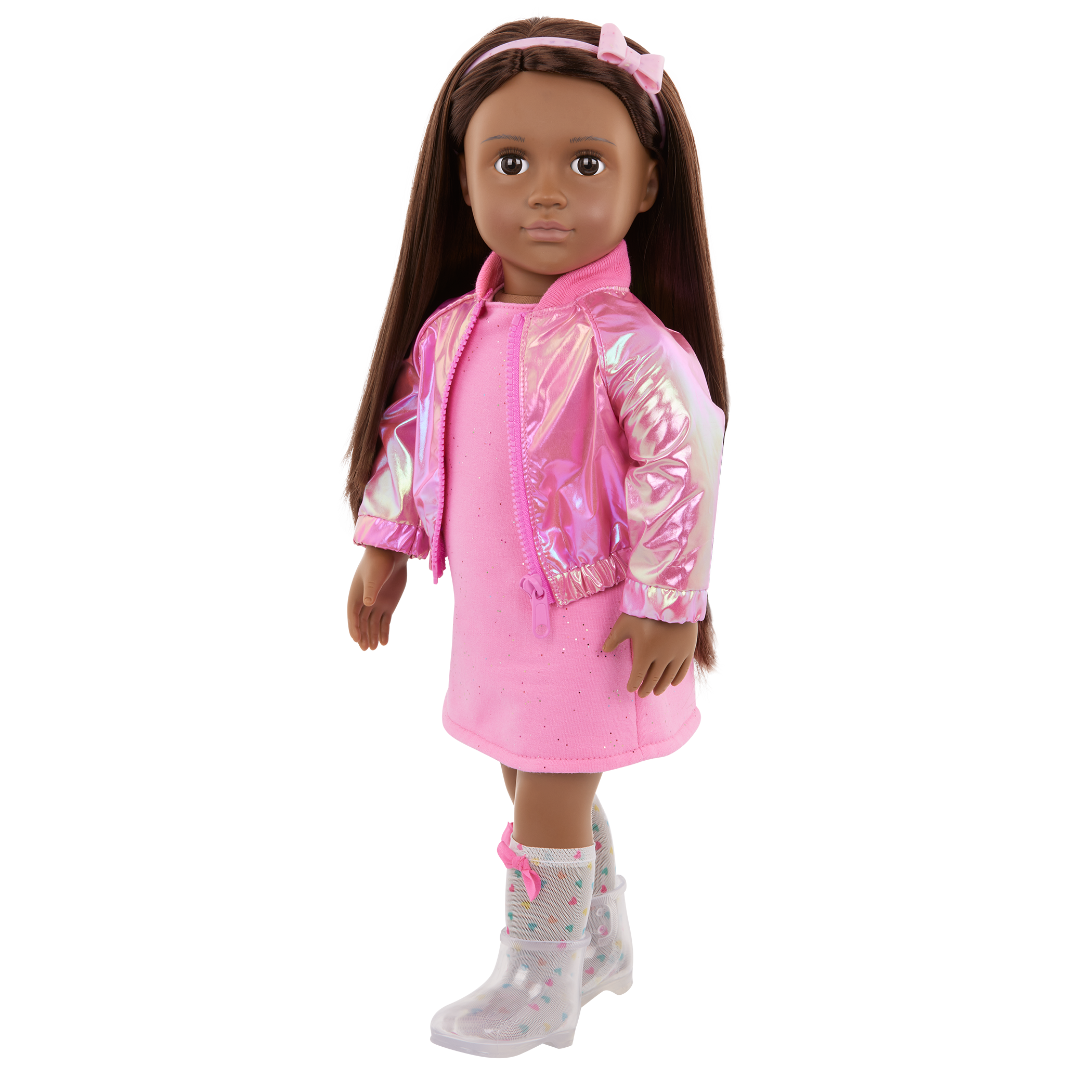 Splash of Pink  - Clothing for Dolls - Pink Doll Dress & Jacket - Our Generation