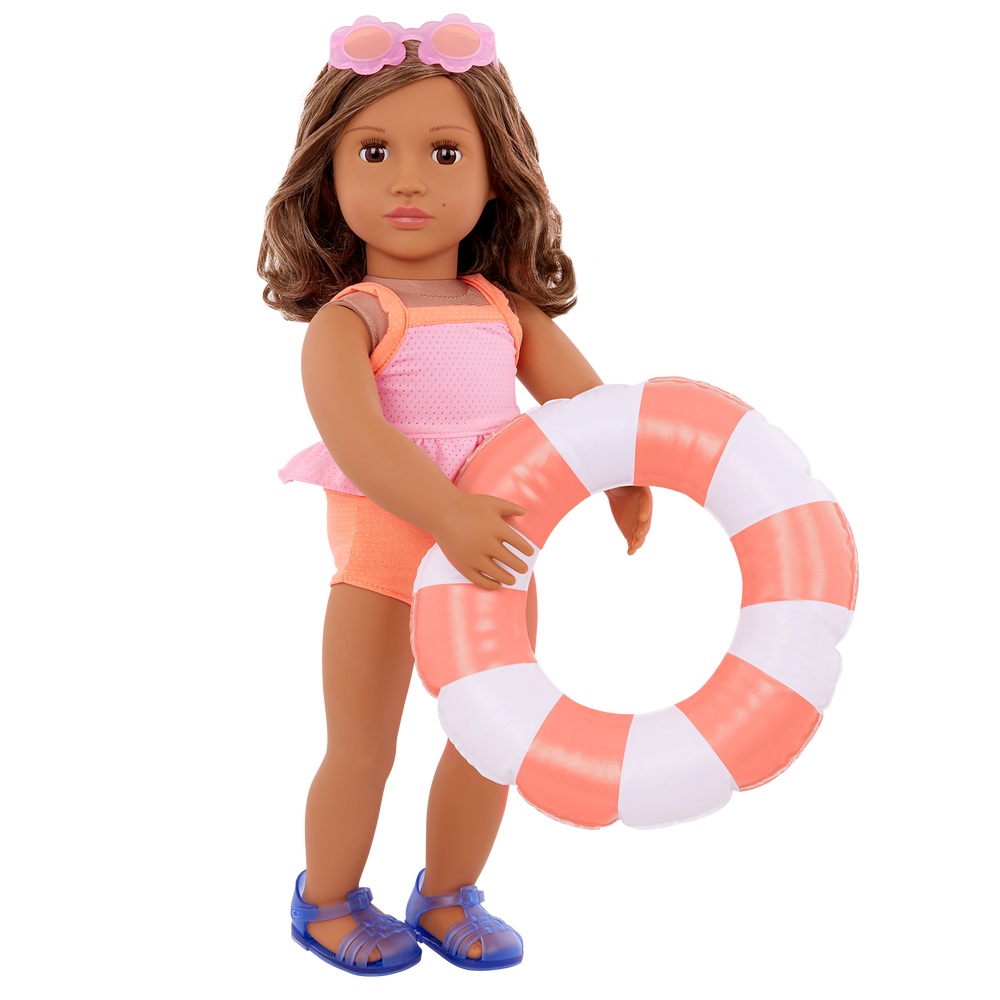 Floaty Fun - Swimming Costume & Accessories for Dolls - Swimming Costume, Rubber Ring - Summer Clothes for Dolls - Doll Beachwear - Our Generation