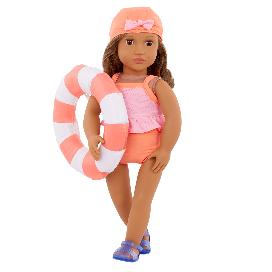 Floaty Fun - Swimming Costume & Accessories for Dolls - Swimming Costume, Rubber Ring - Summer Clothes for Dolls - Doll Beachwear - Our Generation