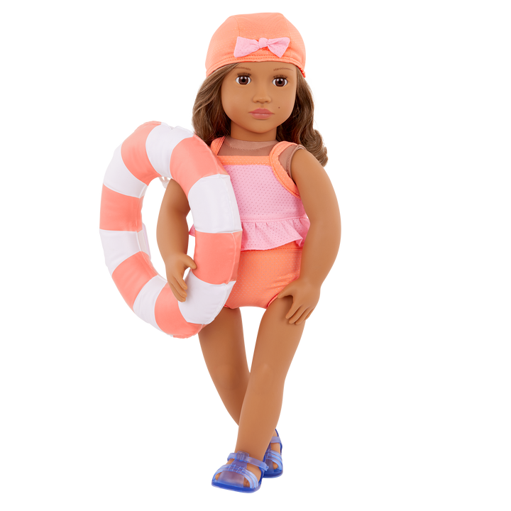 Floaty Fun - Swimming Costume & Accessories for Dolls - Swimming Costume, Rubber Ring - Summer Clothes for Dolls - Doll Beachwear - Our Generation