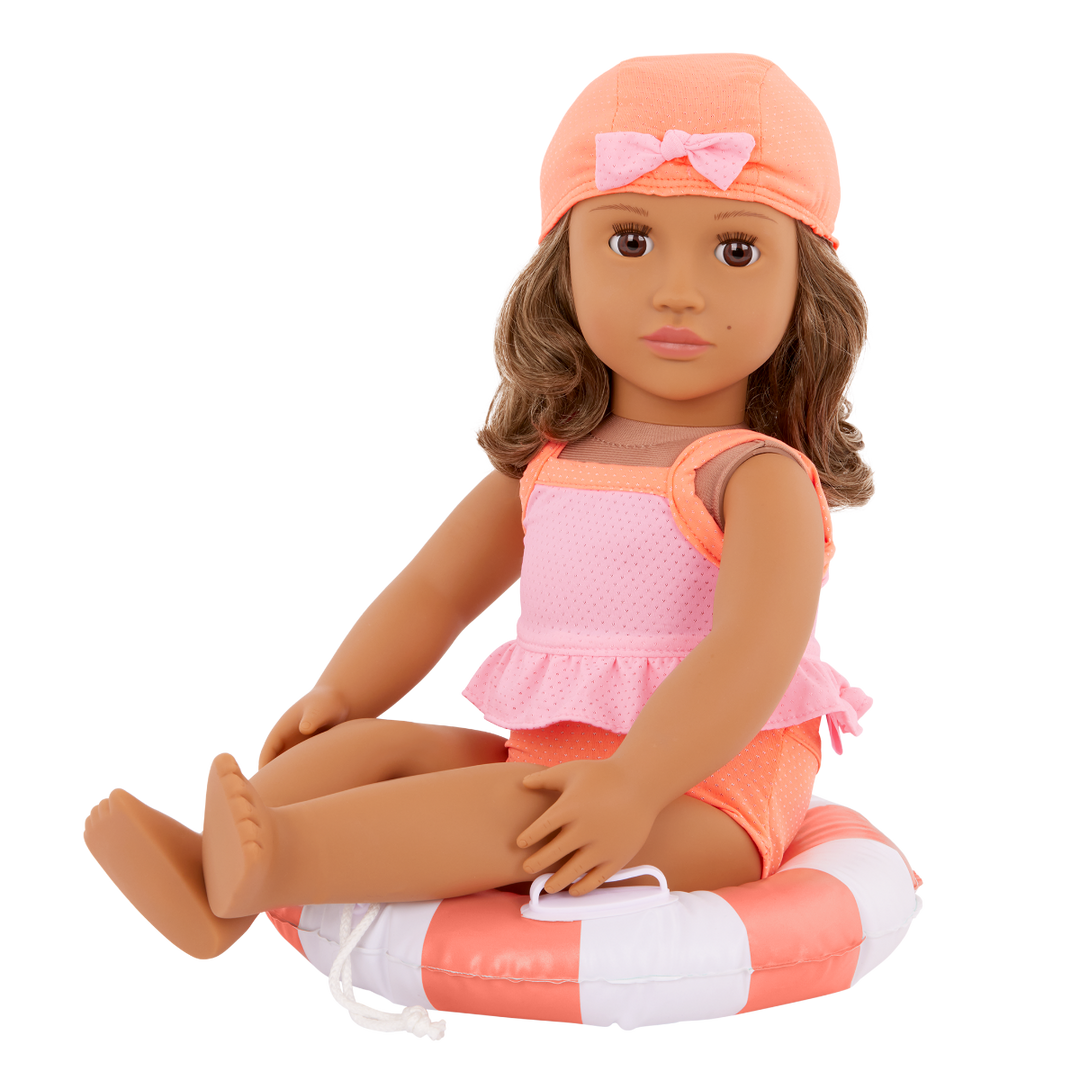 Floaty Fun - Swimming Costume & Accessories for Dolls - Swimming Costume, Rubber Ring - Summer Clothes for Dolls - Doll Beachwear - Our Generation