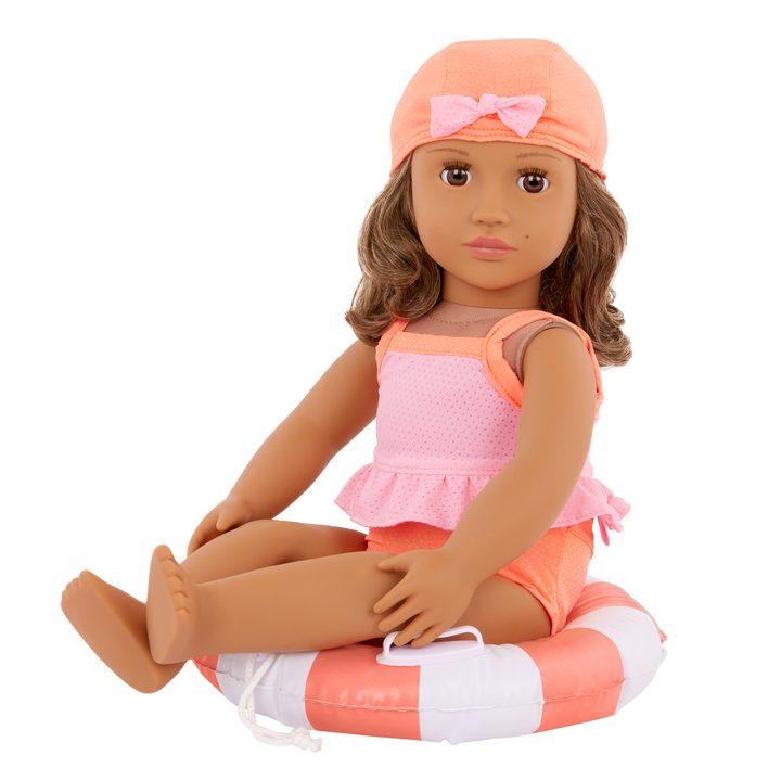 Floaty Fun - Swimming Costume & Accessories for Dolls - Swimming Costume, Rubber Ring - Summer Clothes for Dolls - Doll Beachwear - Our Generation