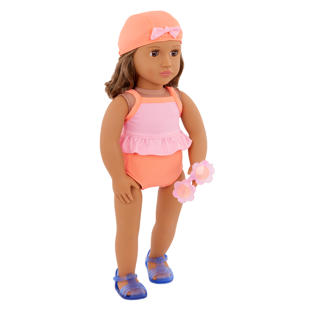 Floaty Fun - Swimming Costume & Accessories for Dolls - Swimming Costume, Rubber Ring - Summer Clothes for Dolls - Doll Beachwear - Our Generation