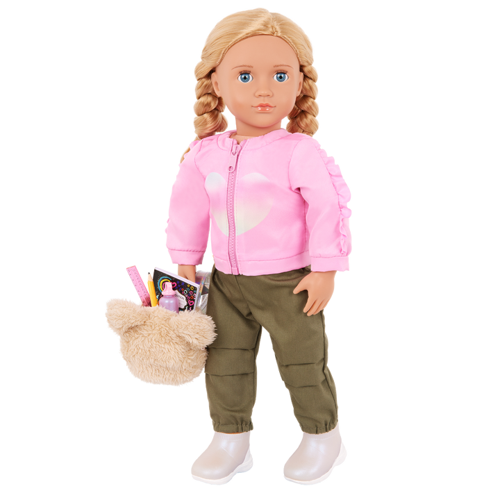 School Shimmer - School Themed Outfit for 46cm Dolls - Top & Bottom with Accessories - Clothes for Dolls - Our Generation UK