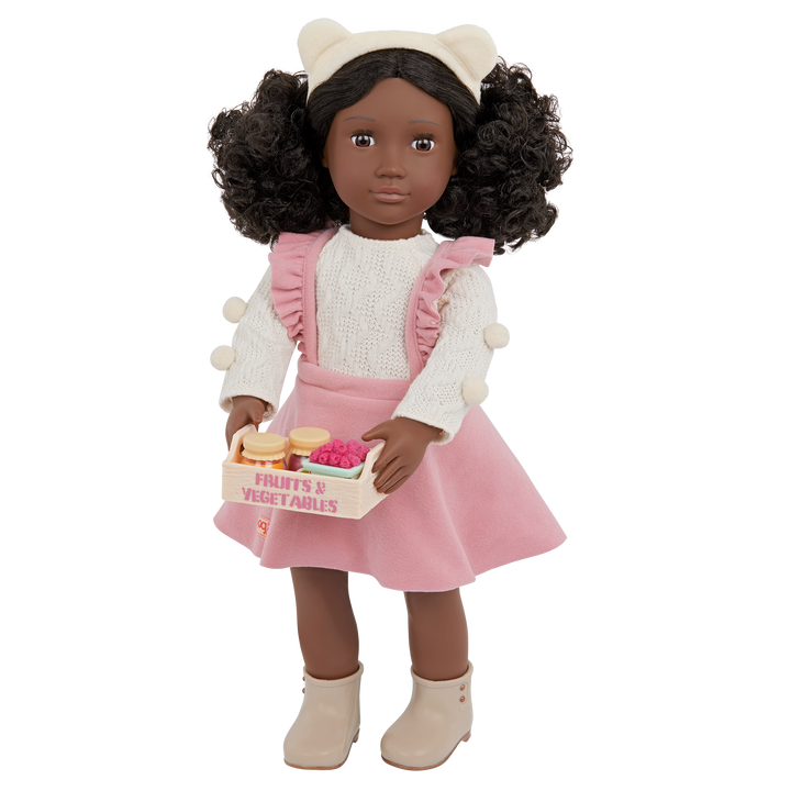 Sweet as Jam - 46cm Outfit for Dolls - Pink Dress & Top with Food Accessories - Clothes for OG Dolls  Our Generation