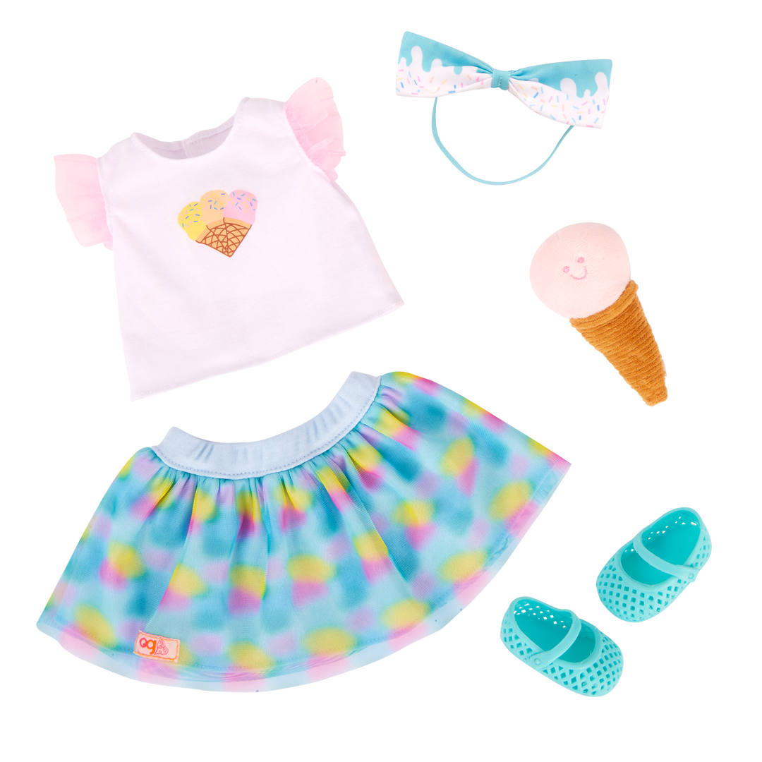 Sweet & Sprinkly - 46cm Doll Clothes - Ice Cream Themed Outfit - Our Generation UK
