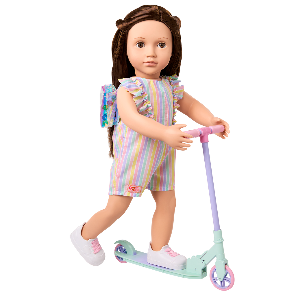 Ride the Rainbow - Outfit for 46cm Dolls - Scooter for Dolls - Our Generation